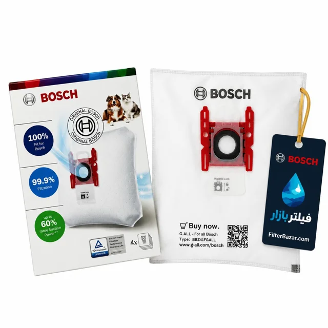 کیسه جاروبرقی بوش مدل BBZ41FGALL تایپ G ALL بسته 4 عددی (BOSCH)
