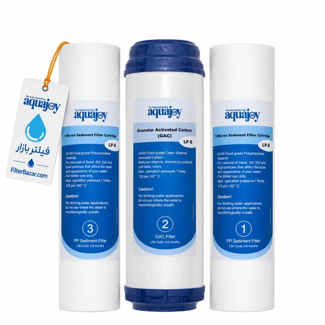 پک فیلتر سه مرحلهای دستگاه تصفیه آب آکواجوی مدل LPE اکونومی (aquajoy)