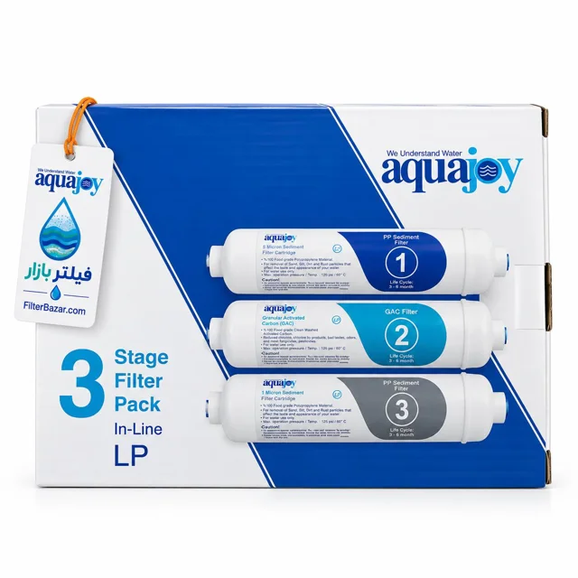 پک فیلتر سه مرحله‌ای دستگاه تصفیه آب آکواجوی مدل In-Line LP اینلاین (aquajoy)