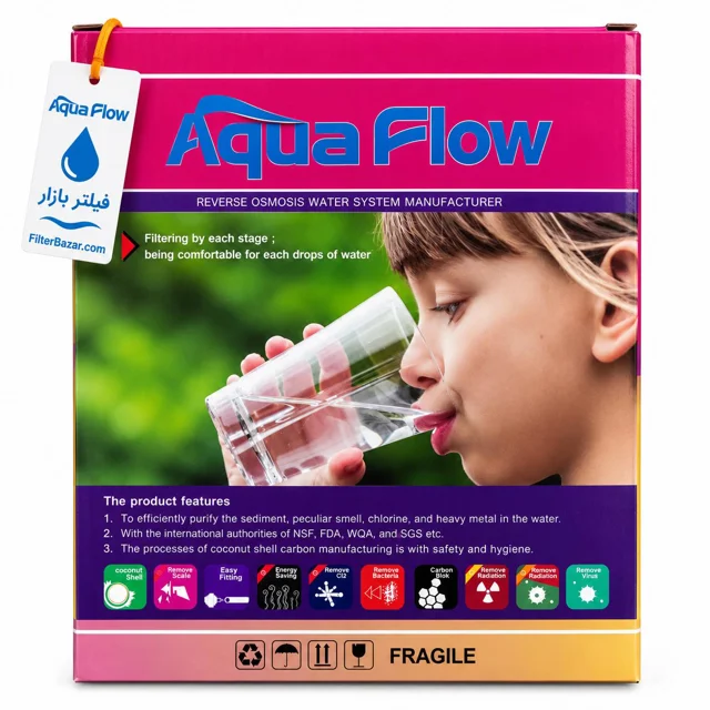 پک فیلتر سه مرحله‌ای دستگاه تصفیه آب آکوا فلو مدل Aqua Flow Antibacterial